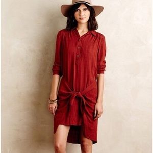 Anthropologie Maeve Bloomsbury Tie Front Dress